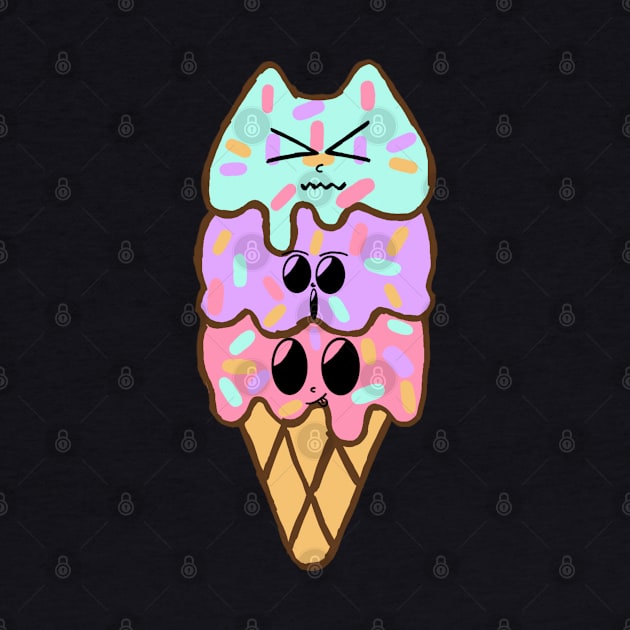 kawaii 3scoops ice cream | original by. MMJ49 by MMJ49